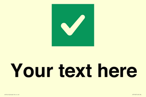 IV7140: Custom plain background, green square with tick sign