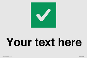 IV7140: Custom plain background, green square with tick sign