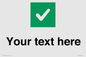 IV7140: Custom plain background, green square with tick sign