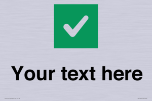 IV7140: Custom plain background, green square with tick sign
