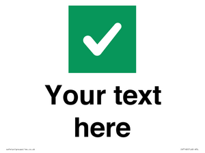 IV7140: Custom plain background, green square with tick sign