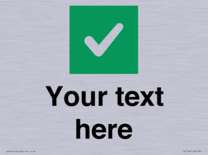 IV7140: Custom plain background, green square with tick sign