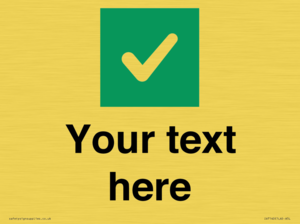 IV7140: Custom plain background, green square with tick sign