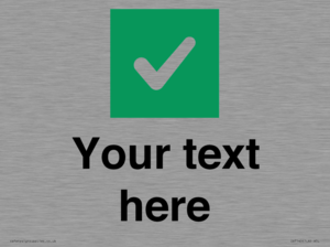 IV7140: Custom plain background, green square with tick sign