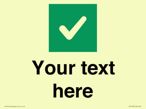 IV7140: Custom plain background, green square with tick sign