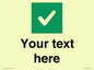 IV7140: Custom plain background, green square with tick sign