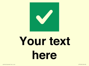 IV7140: Custom plain background, green square with tick sign