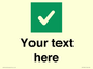 IV7140: Custom plain background, green square with tick sign