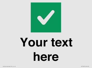 IV7140: Custom plain background, green square with tick sign