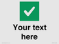 IV7140: Custom plain background, green square with tick sign