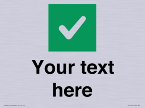 IV7140: Custom plain background, green square with tick sign