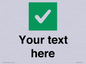 IV7140: Custom plain background, green square with tick sign