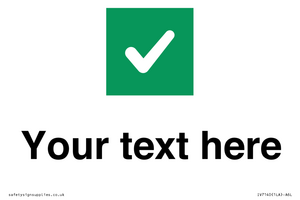 IV7140: Custom plain background, green square with tick sign