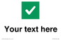 IV7140: Custom plain background, green square with tick sign