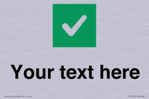 IV7140: Custom plain background, green square with tick sign
