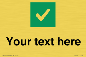 IV7140: Custom plain background, green square with tick sign