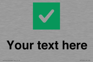 IV7140: Custom plain background, green square with tick sign