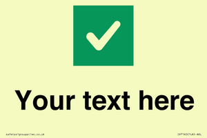 IV7140: Custom plain background, green square with tick sign