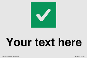 IV7140: Custom plain background, green square with tick sign