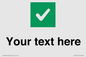 IV7140: Custom plain background, green square with tick sign