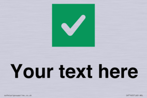 IV7140: Custom plain background, green square with tick sign