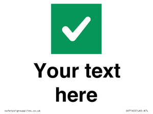 IV7140: Custom plain background, green square with tick sign
