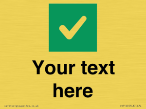 IV7140: Custom plain background, green square with tick sign