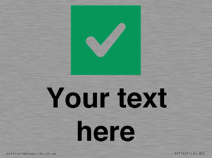 IV7140: Custom plain background, green square with tick sign