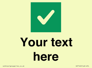 IV7140: Custom plain background, green square with tick sign