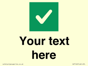 IV7140: Custom plain background, green square with tick sign