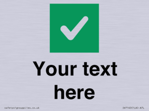 IV7140: Custom plain background, green square with tick sign