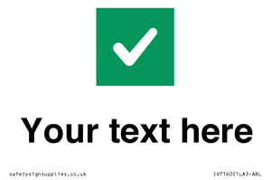 IV7140: Custom plain background, green square with tick sign