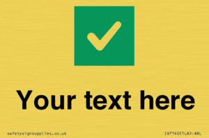 IV7140: Custom plain background, green square with tick sign