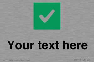 IV7140: Custom plain background, green square with tick sign