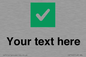 IV7140: Custom plain background, green square with tick sign