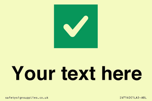 IV7140: Custom plain background, green square with tick sign