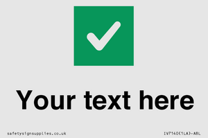 IV7140: Custom plain background, green square with tick sign