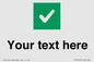IV7140: Custom plain background, green square with tick sign