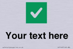 IV7140: Custom plain background, green square with tick sign