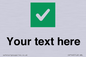 IV7140: Custom plain background, green square with tick sign