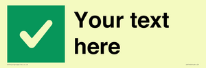 IV7140: Custom plain background, green square with tick sign
