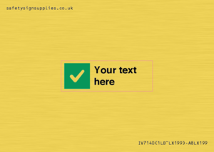 IV7140: Custom plain background, green square with tick sign