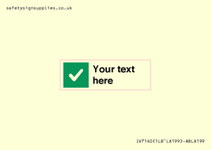 IV7140: Custom plain background, green square with tick sign