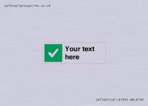 IV7140: Custom plain background, green square with tick sign