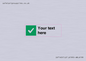 IV7140: Custom plain background, green square with tick sign