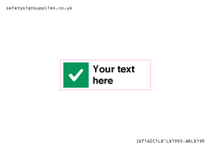 IV7140: Custom plain background, green square with tick sign