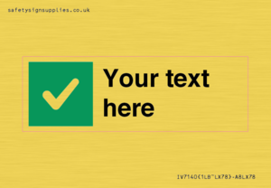 IV7140: Custom plain background, green square with tick sign