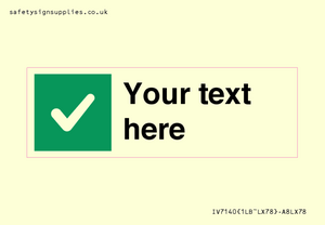 IV7140: Custom plain background, green square with tick sign