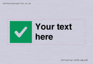 IV7140: Custom plain background, green square with tick sign
