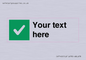 IV7140: Custom plain background, green square with tick sign